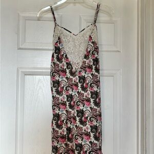 Vintage gold label Victoria's Secret Paisley Lace-Trim Slip new with tags